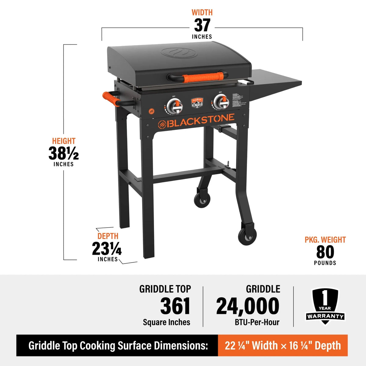 On The Go 22in Cart Griddle W/Hood