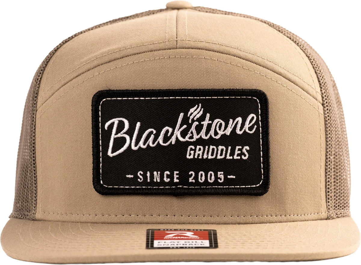 Richardson 168 7 Panel Trucker - Split Pale Khaki/Loden, Blackstone Griddles patch