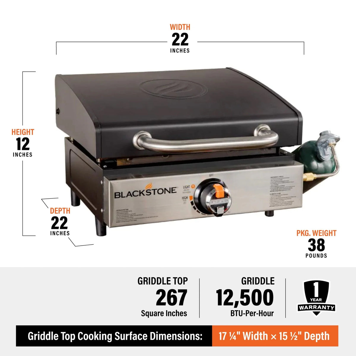 17" tabletop griddle